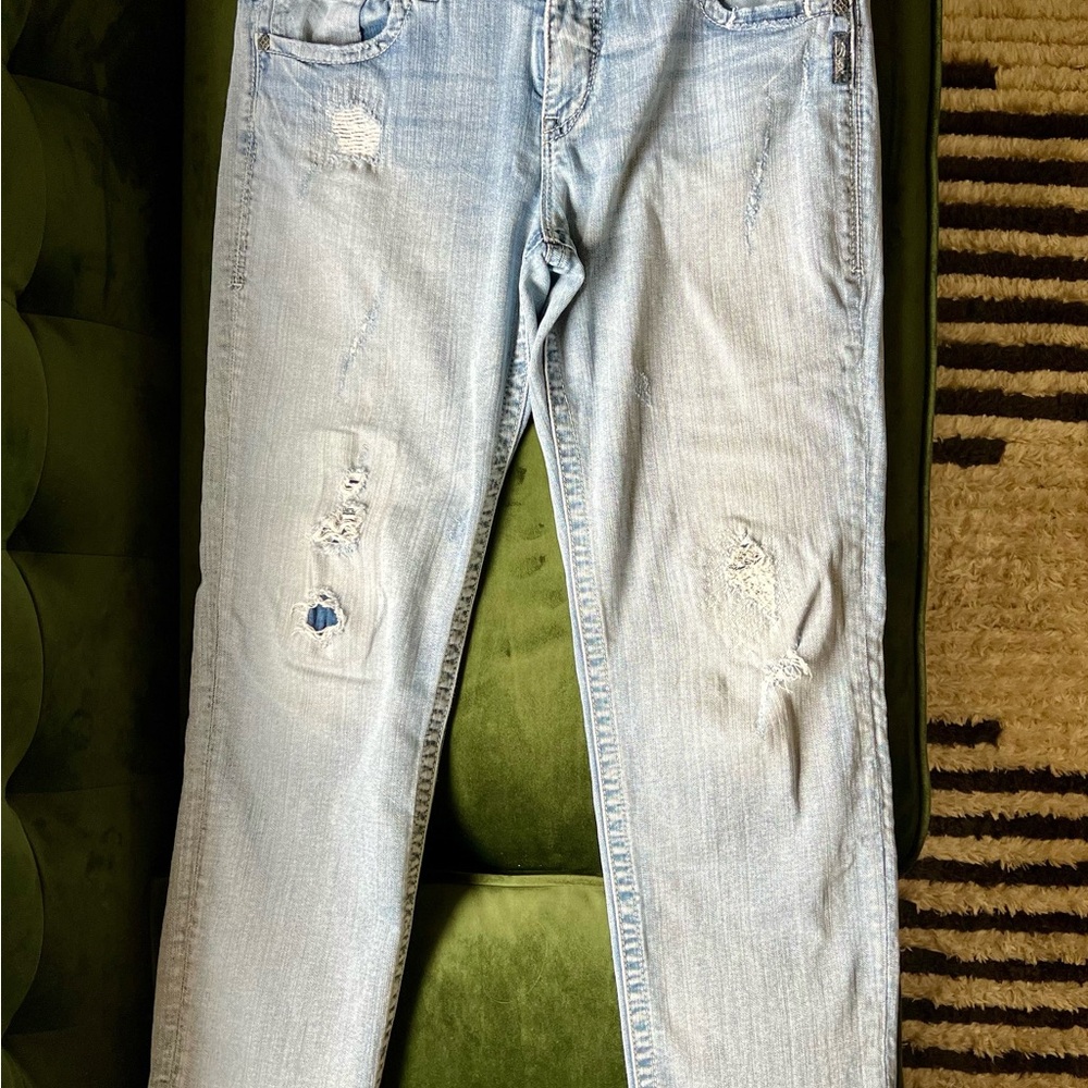 Silver Jeans - Light Blue Distressed Women's Jeans